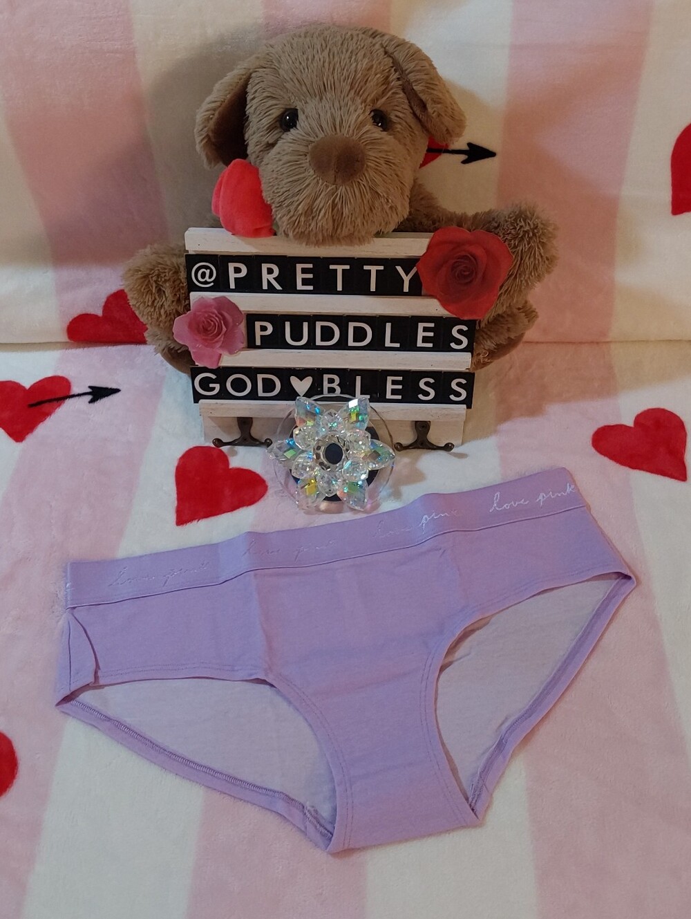 💜 #1 PINK Victoria's Secret Purple Blush Script Logo Hipster Panty 💜